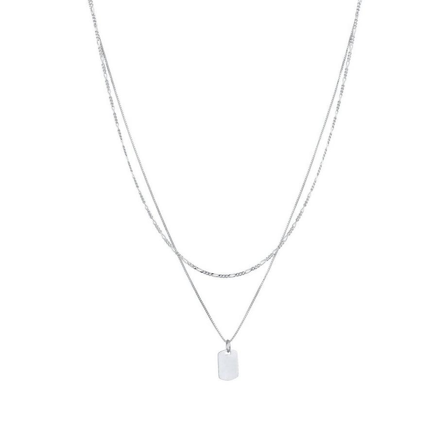 Kuzzoi  Collier Herren Layer Figaro Venezianer Platte 925 Silber 