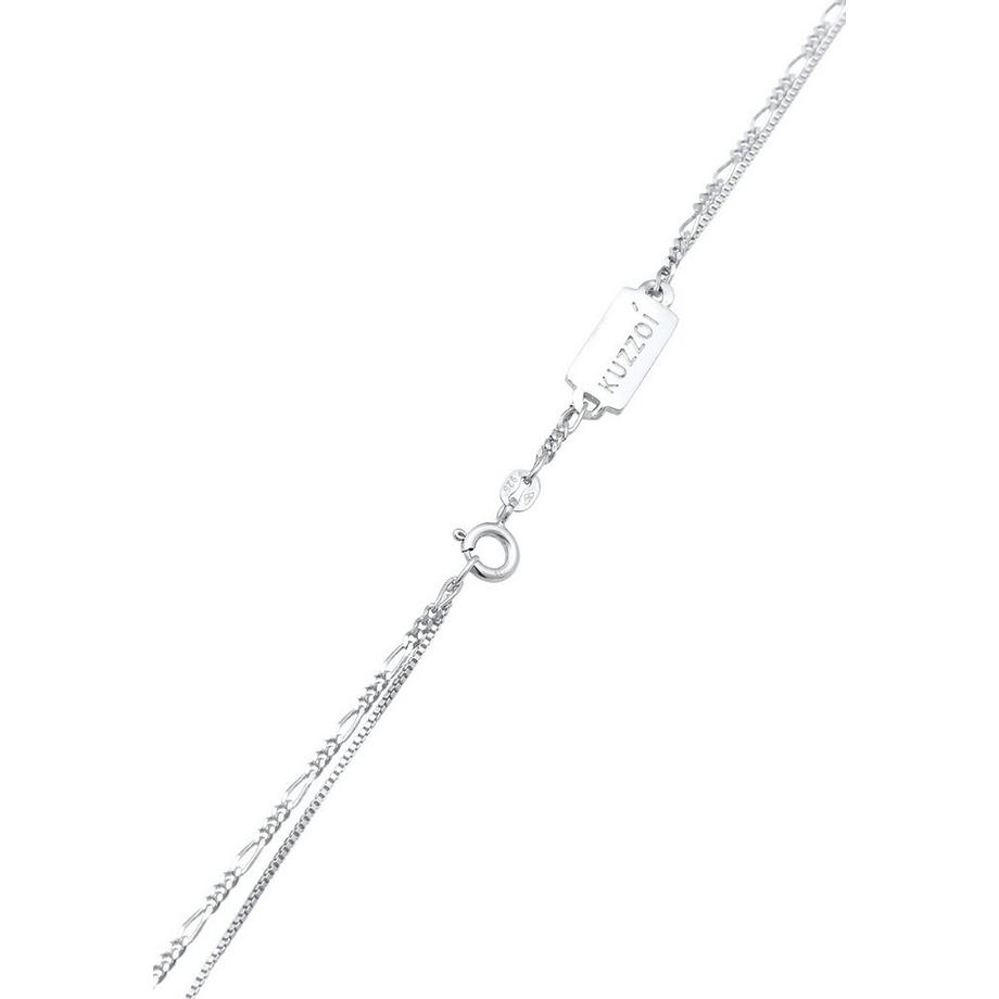 Kuzzoi  Collier Herren Layer Figaro Venezianer Platte 925 Silber 