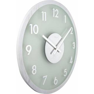 NeXtime Wanduhr Frosted Wood Ø 50 cm Weiss  