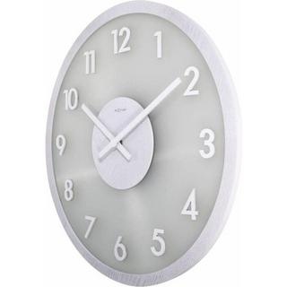 NeXtime Wanduhr Frosted Wood Ø 50 cm Weiss  