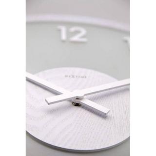 NeXtime Wanduhr Frosted Wood Ø 50 cm Weiss  