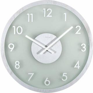 NeXtime Wanduhr Frosted Wood Ø 50 cm Weiss  