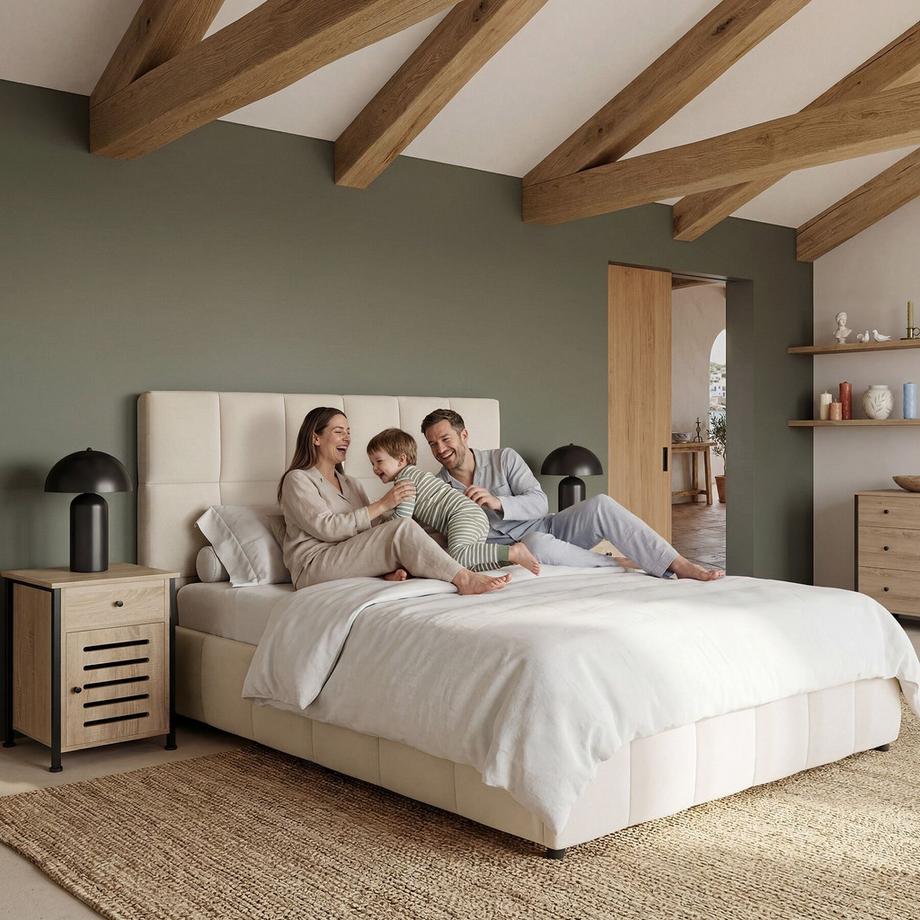 Tectake Lit rembourré Shirley Revêtement en velours avec motif matelassé  