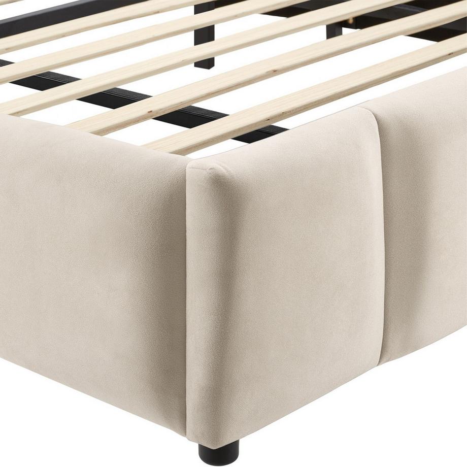 Tectake Lit rembourré Shirley Revêtement en velours avec motif matelassé  