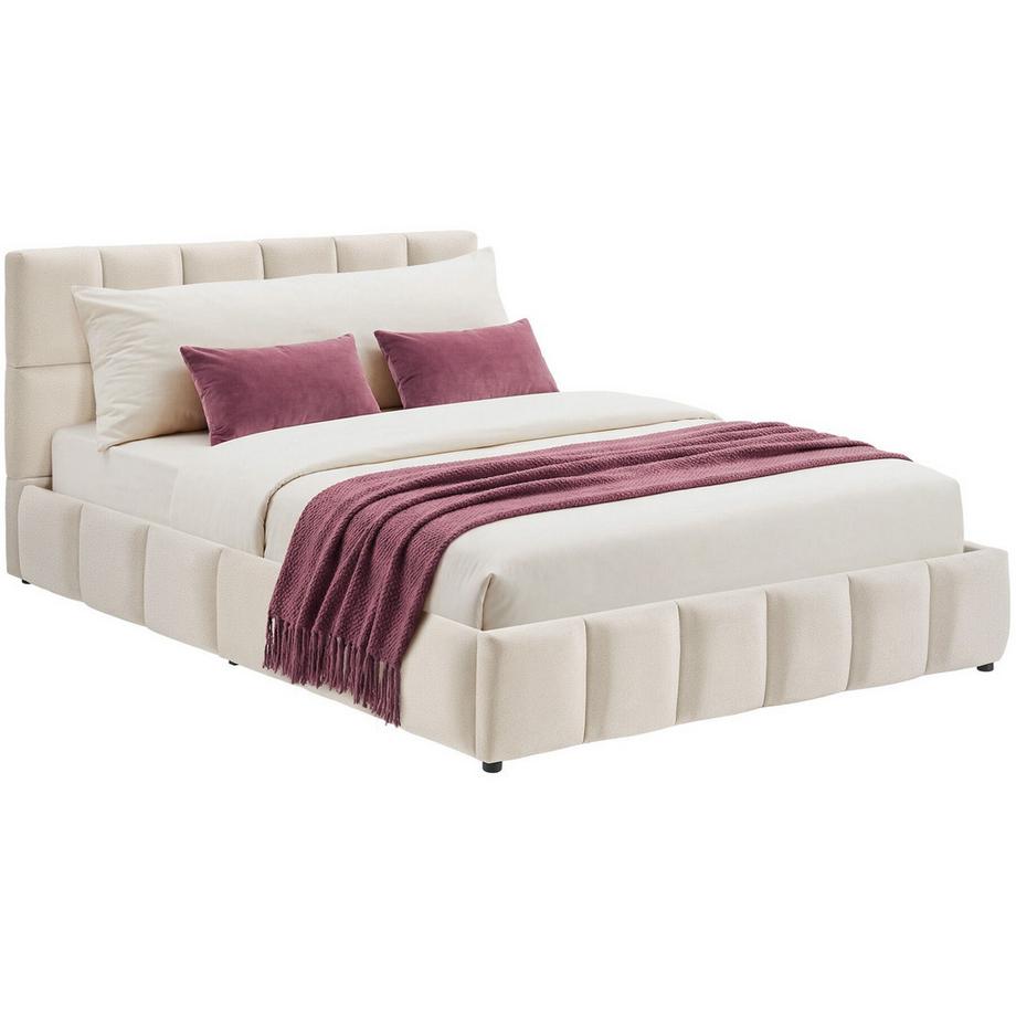 Tectake Lit rembourré Shirley Revêtement en velours avec motif matelassé  