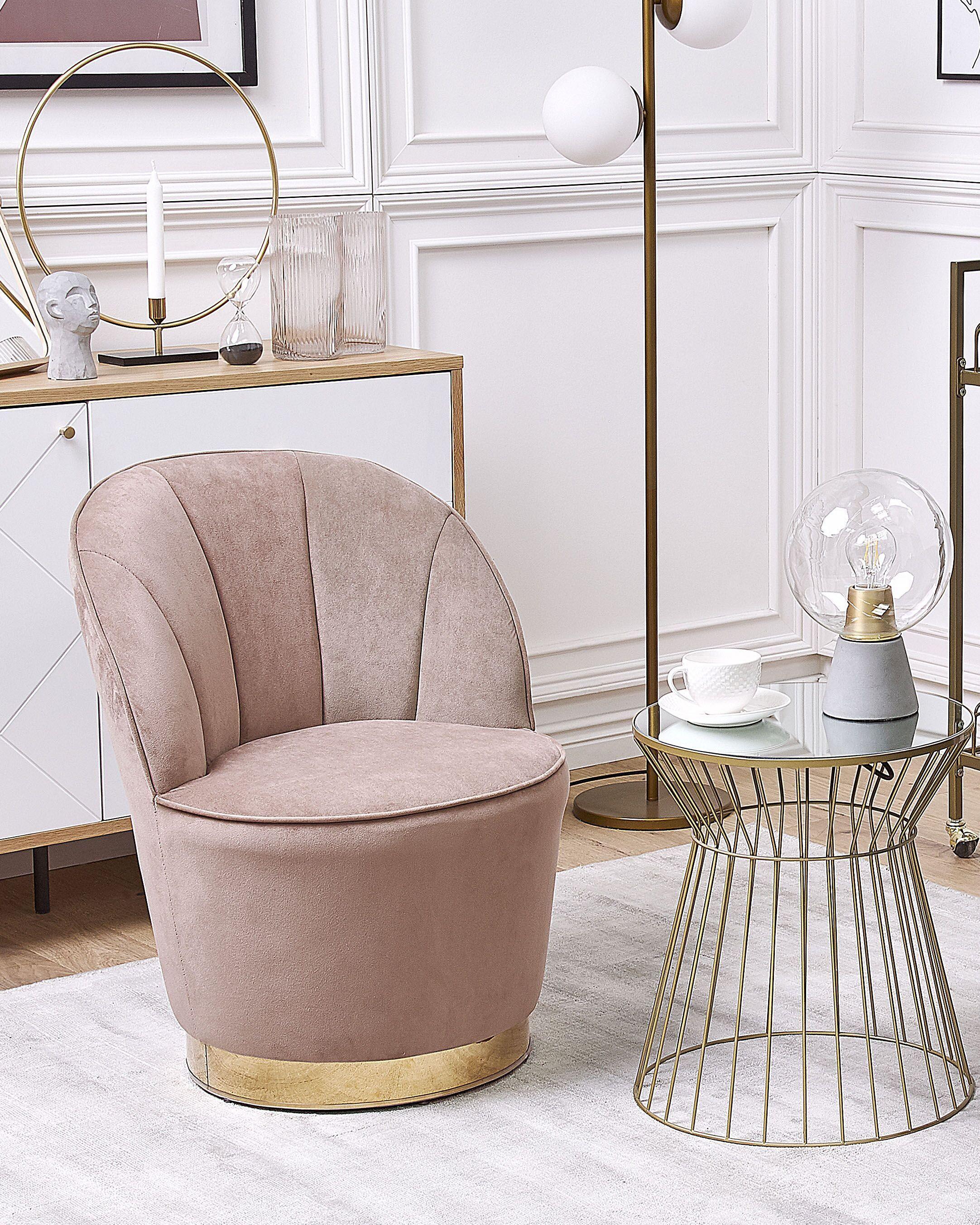 Beliani Fauteuil en Velours Glamour ALBY  