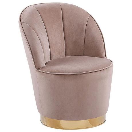 Beliani Fauteuil en Velours Glamour ALBY  