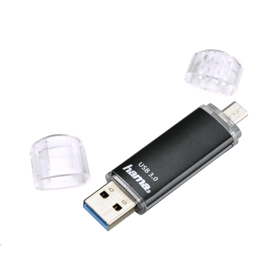 hama  USB-Stick Laeta Twin - 128 GB, USB 3.0, 40MB/s, Schwarz 