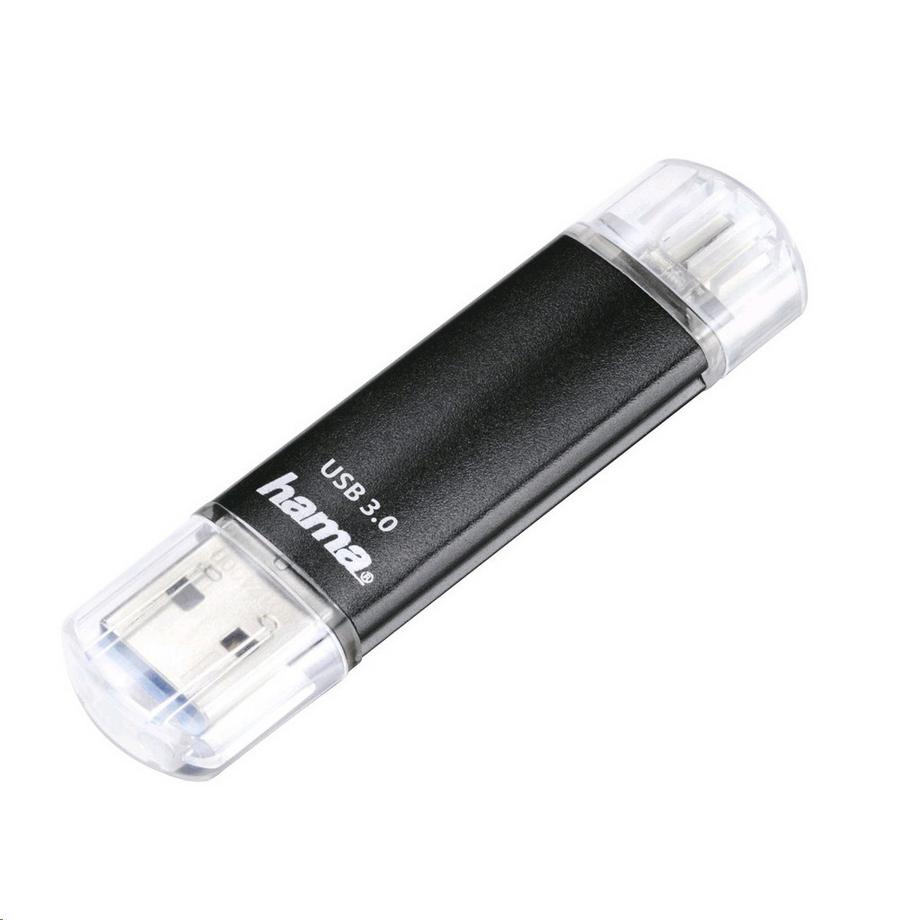 hama  USB-Stick Laeta Twin - 128 GB, USB 3.0, 40MB/s, Schwarz 