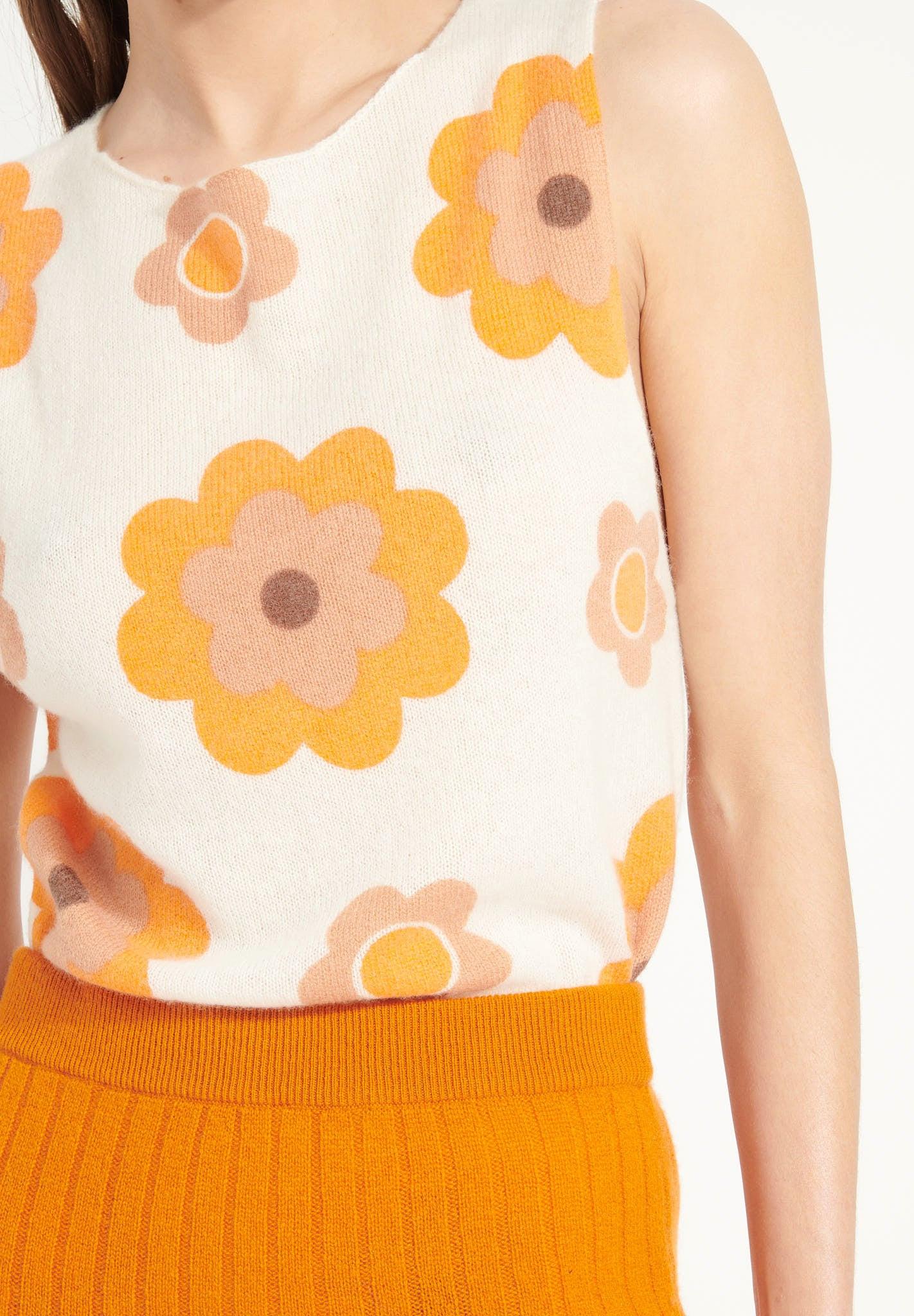 Studio Cashmere8  AVA 4 Crop top à fleurs - 100% cachemire déjaugé 