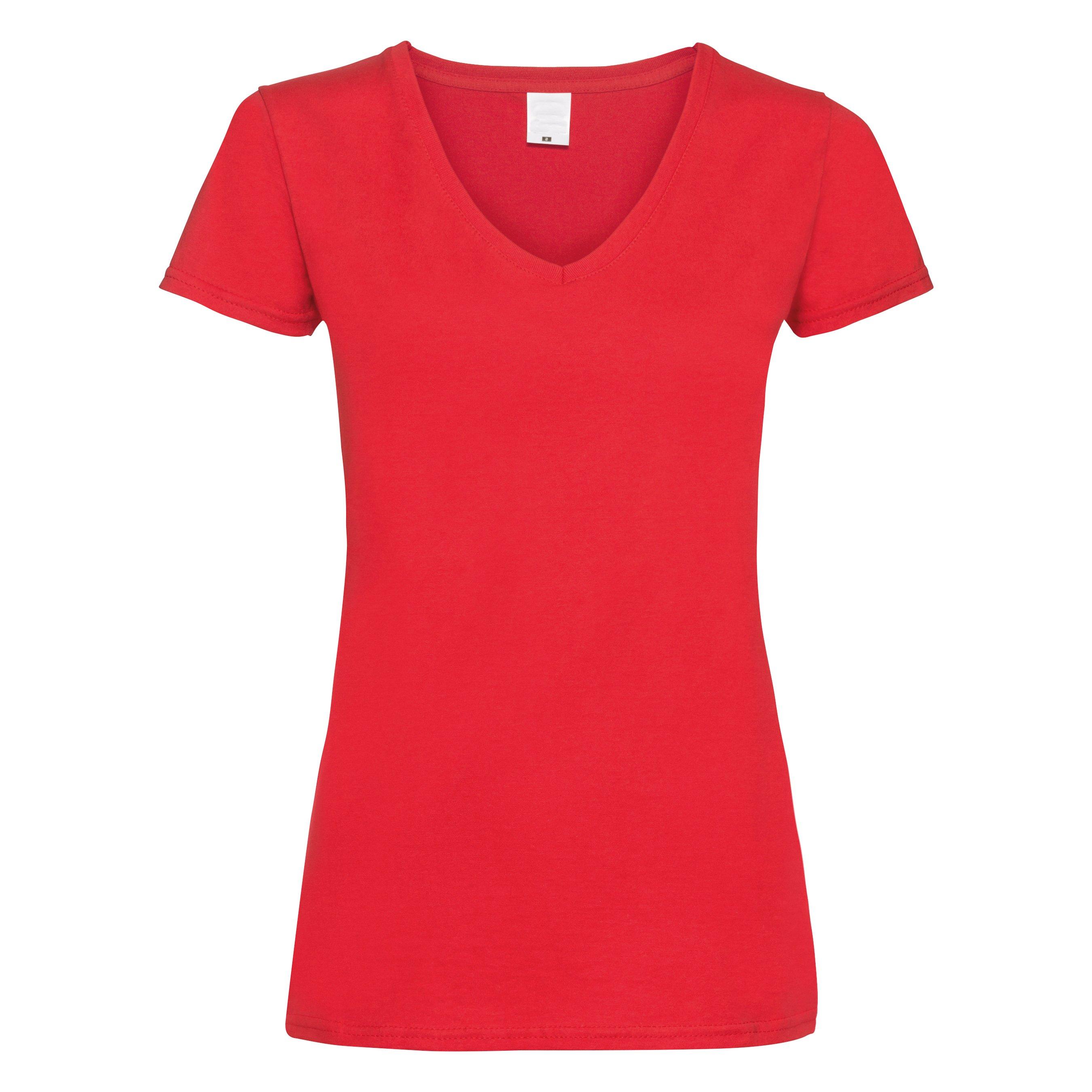 Image of Value Tshirt Damen Rot Bunt XL