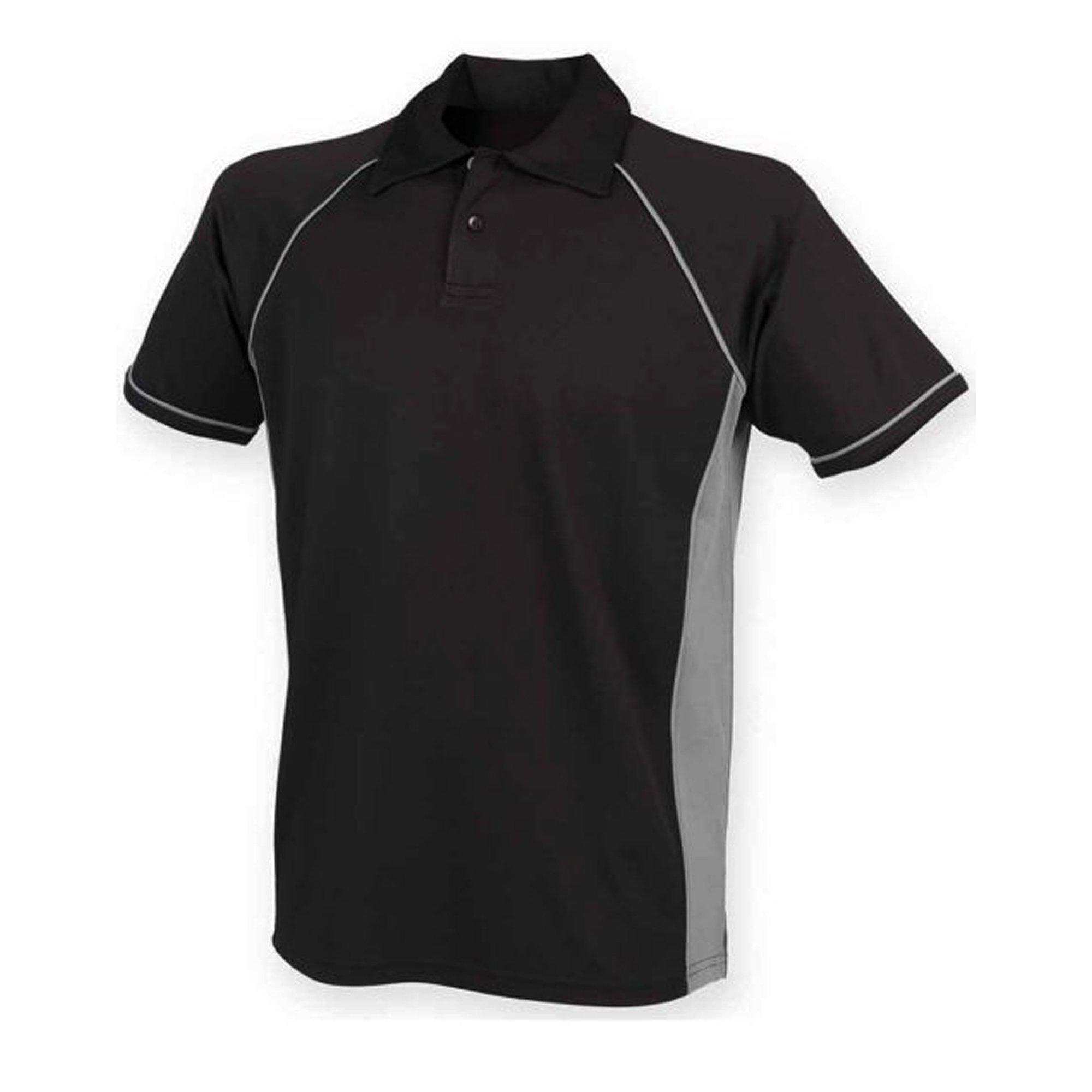 Image of Finden And Hales Performance Paspel Polo Shirt Herren Grau M