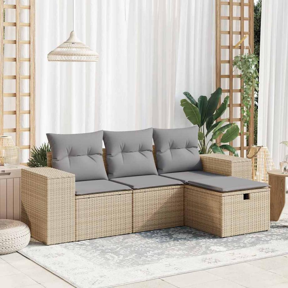 VidaXL set di divani da giardino Polirattan  