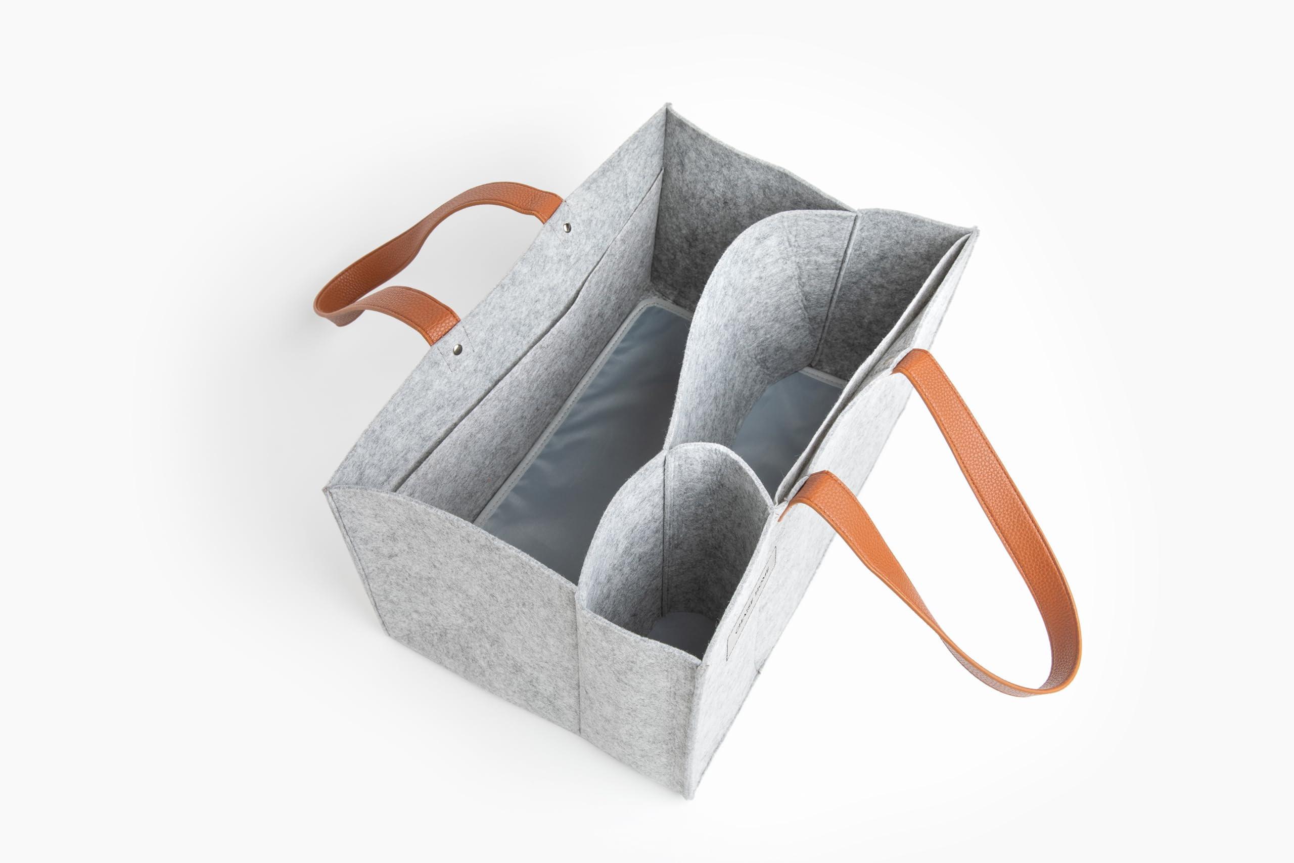 Only-bags.store  Organizer-Tasche für Lehrer, Home Office und Arbeit, Schulbedarf, Schreibwaren und Bastelmaterial - Offenes Design aus Filz mit Kunstledergriffen 