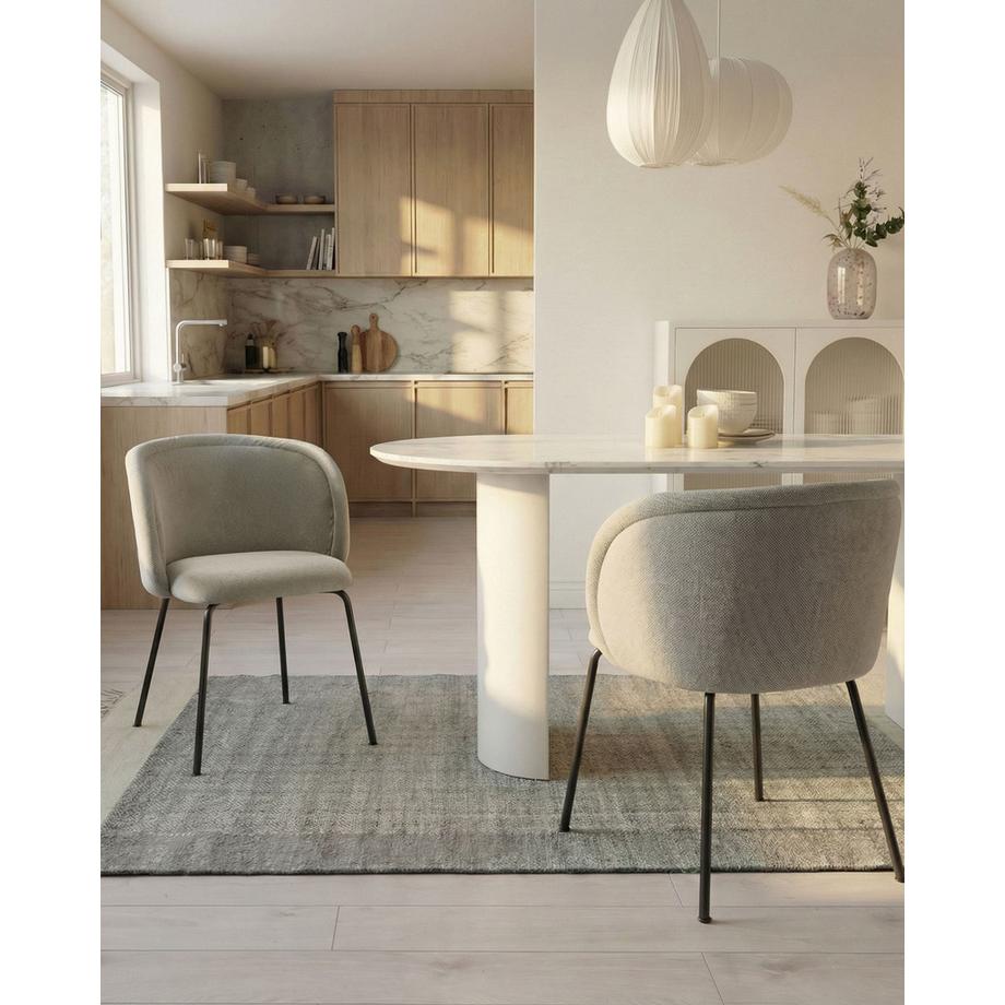 Beliani Lot de 2 chaises de salle à manger en Tissu Traditionnel SARASOTA  