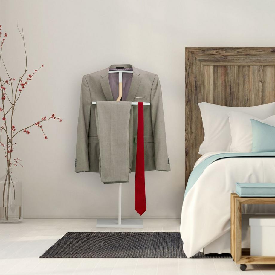 Northix Appendiabiti in legno bianco e metallo  