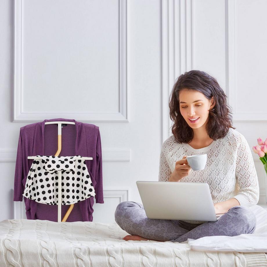 Northix Appendiabiti in legno bianco e metallo  