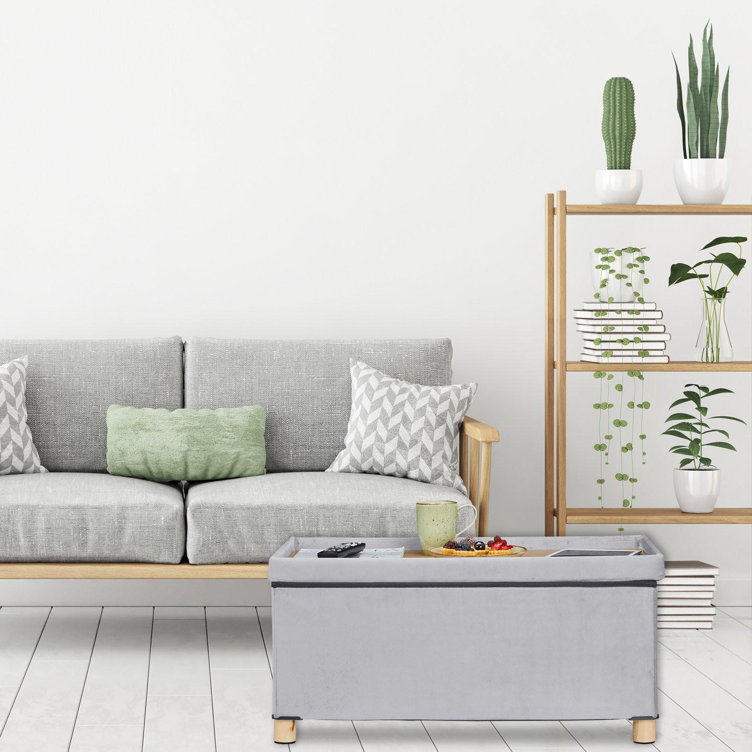 B2X Tabouret en velours avec plateau  