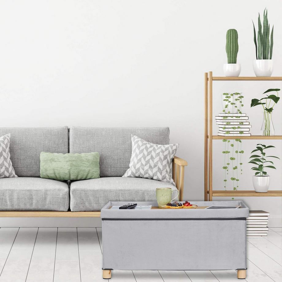 B2X Samthocker mit Tablett  