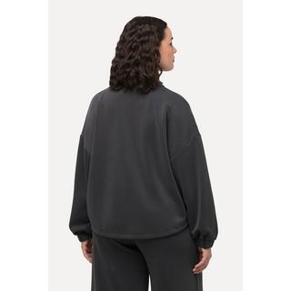 Ulla Popken  Felpa dal taglio oversize con collo alto e maniche lunghe 