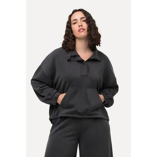 Ulla Popken  Felpa dal taglio oversize con collo alto e maniche lunghe 