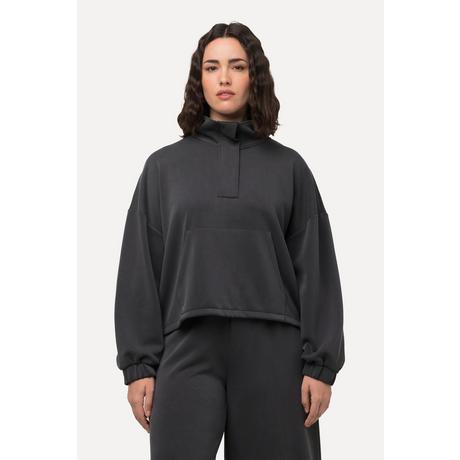 Ulla Popken  Felpa dal taglio oversize con collo alto e maniche lunghe 