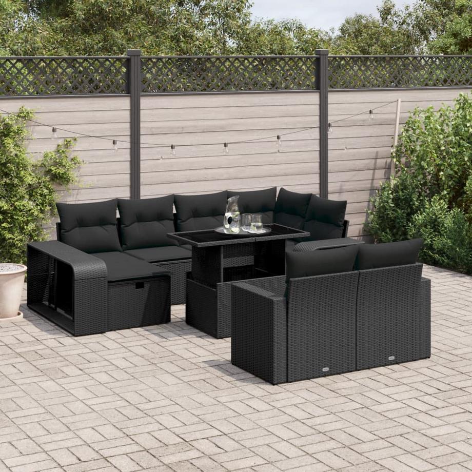 VidaXL Ensemble de canapés de jardin rotin synthétique  