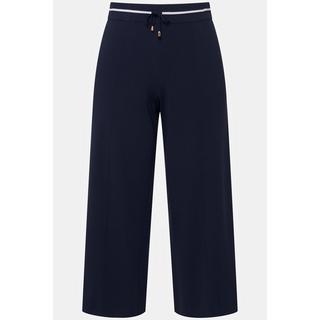 Ulla Popken  Pantaloni a 7/8 di maglia con cintura elastica, laccetto e taglio della gamba ampio 