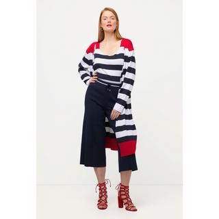 Ulla Popken  Pantaloni a 7/8 di maglia con cintura elastica, laccetto e taglio della gamba ampio 