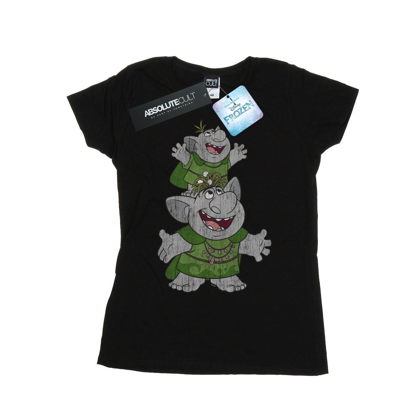Image of Frozen Handstacking Trolls Tshirt Damen Schwarz S