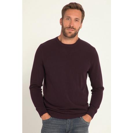 JP1880  Pullover, Cashmere-Touch, TwoTone, Strickmuster, Rundhals 