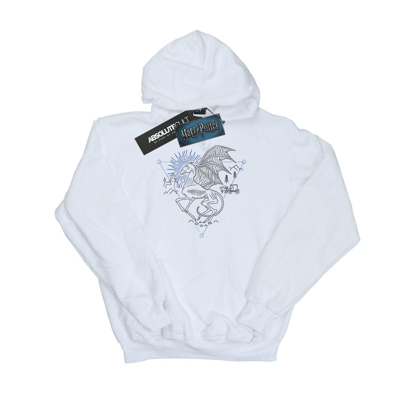 Image of Thestral Line Art Kapuzenpullover Damen Weiss M