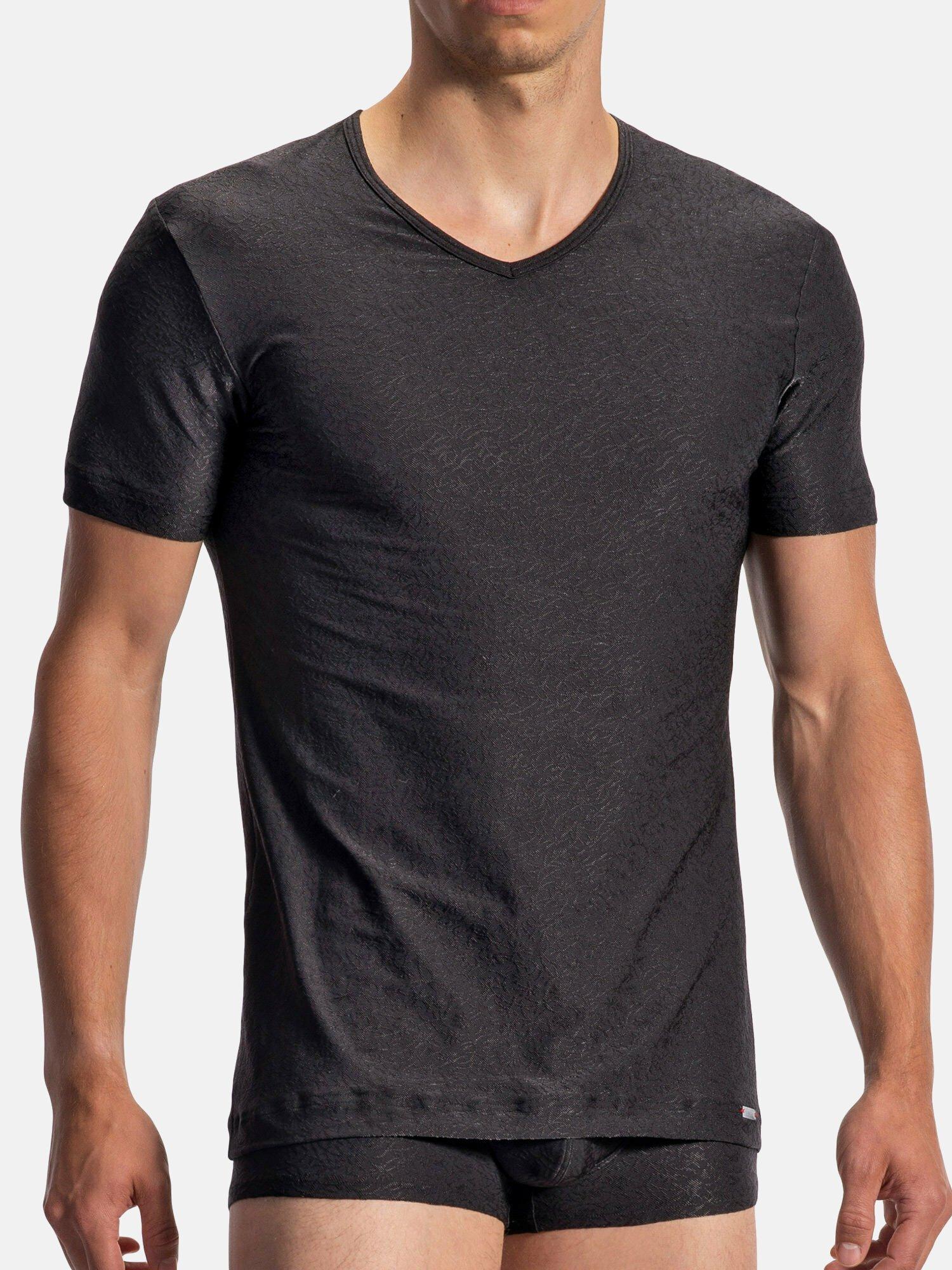 Image of T-shirt Mit V-ausschnitt Red1970 Unisex Schwarz L