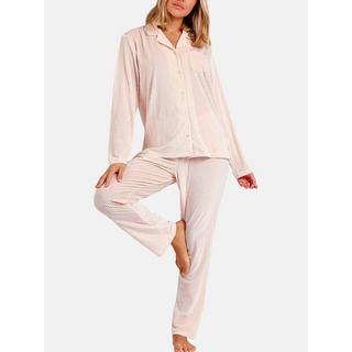 Admas  Pyjama velours tenue pantalon chemise Elegant Stripes 