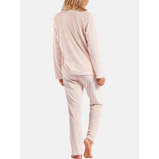 Admas  Samt Pyjama Outfit Hose Hemd Elegant Stripes 