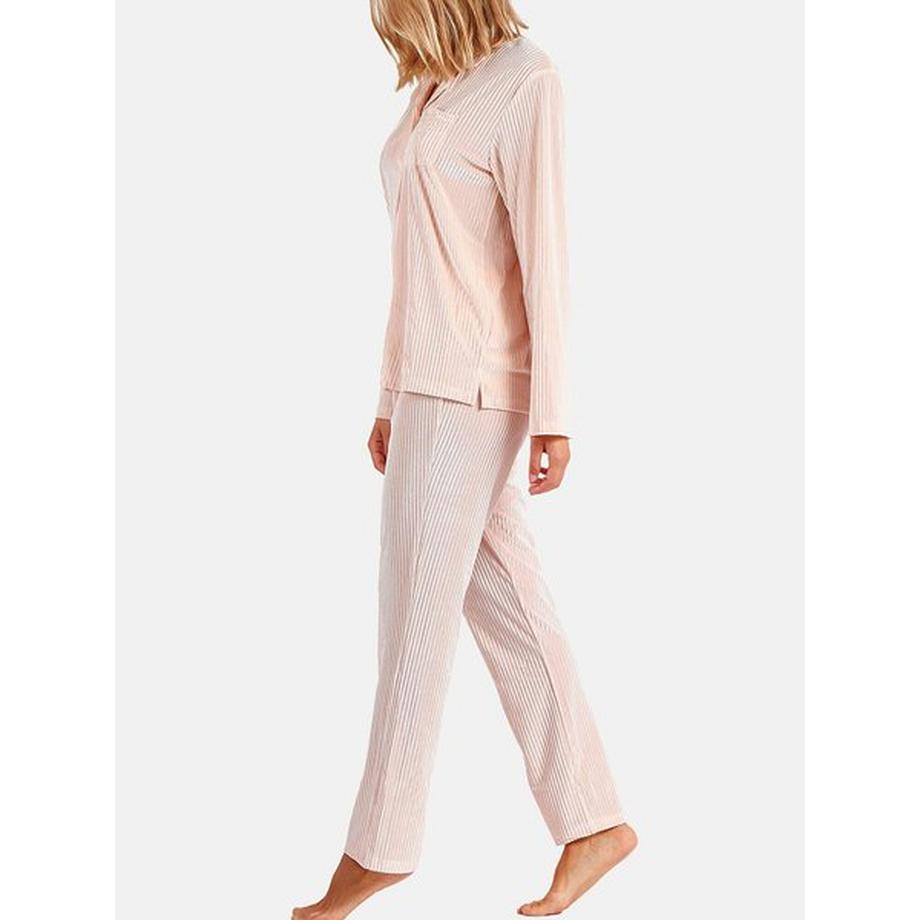Admas Samt Gestreiftes Pyjama Set  