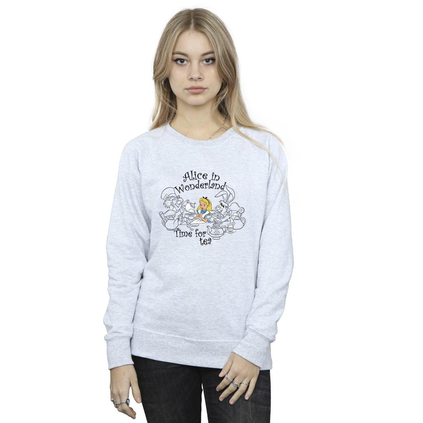 Disney  Alice In Wonderland Time For Tea Sweatshirt 