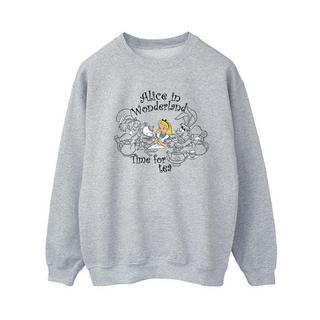 Disney  Alice In Wonderland Time For Tea Sweatshirt 