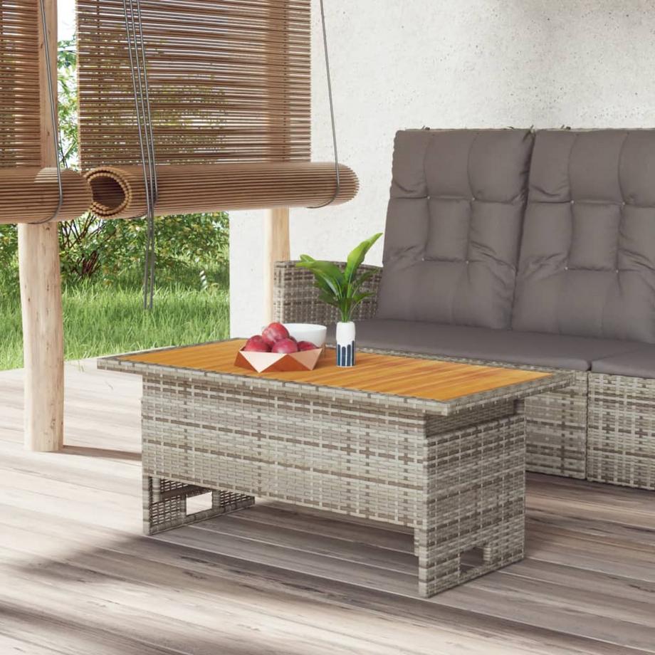 VidaXL Table de jardin rotin synthétique  
