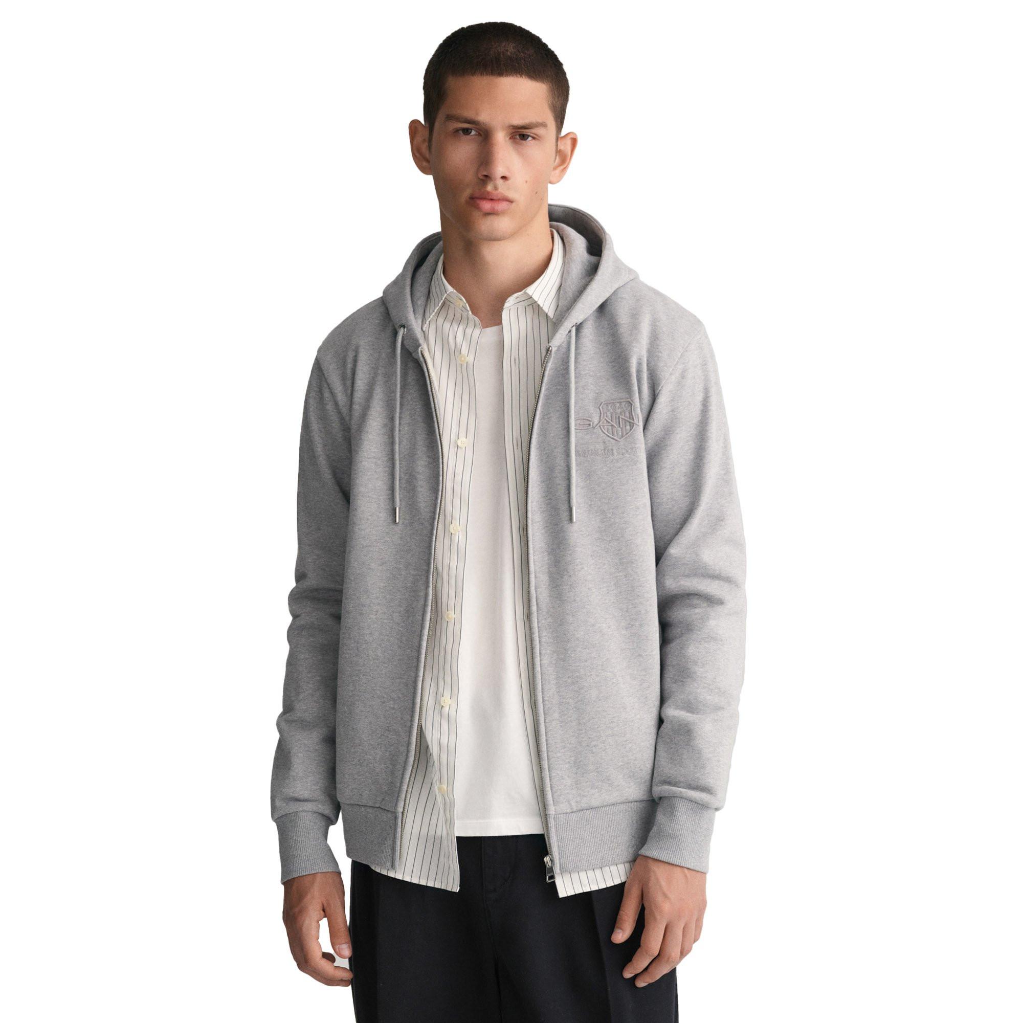 GANT Tonal Shield Full Zip Hoodie Vestibilità Regular  
