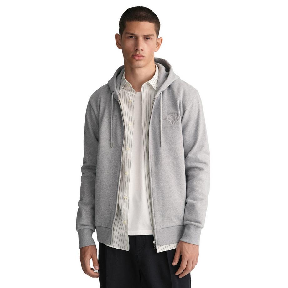 GANT Tonal Shield Full Zip Hoodie Regular Fit  
