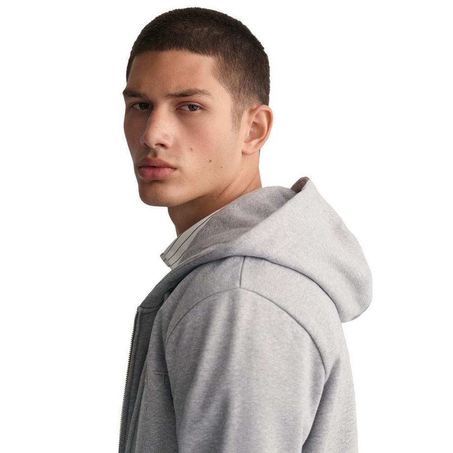 GANT Tonal Shield Full Zip Hoodie Regular Fit  