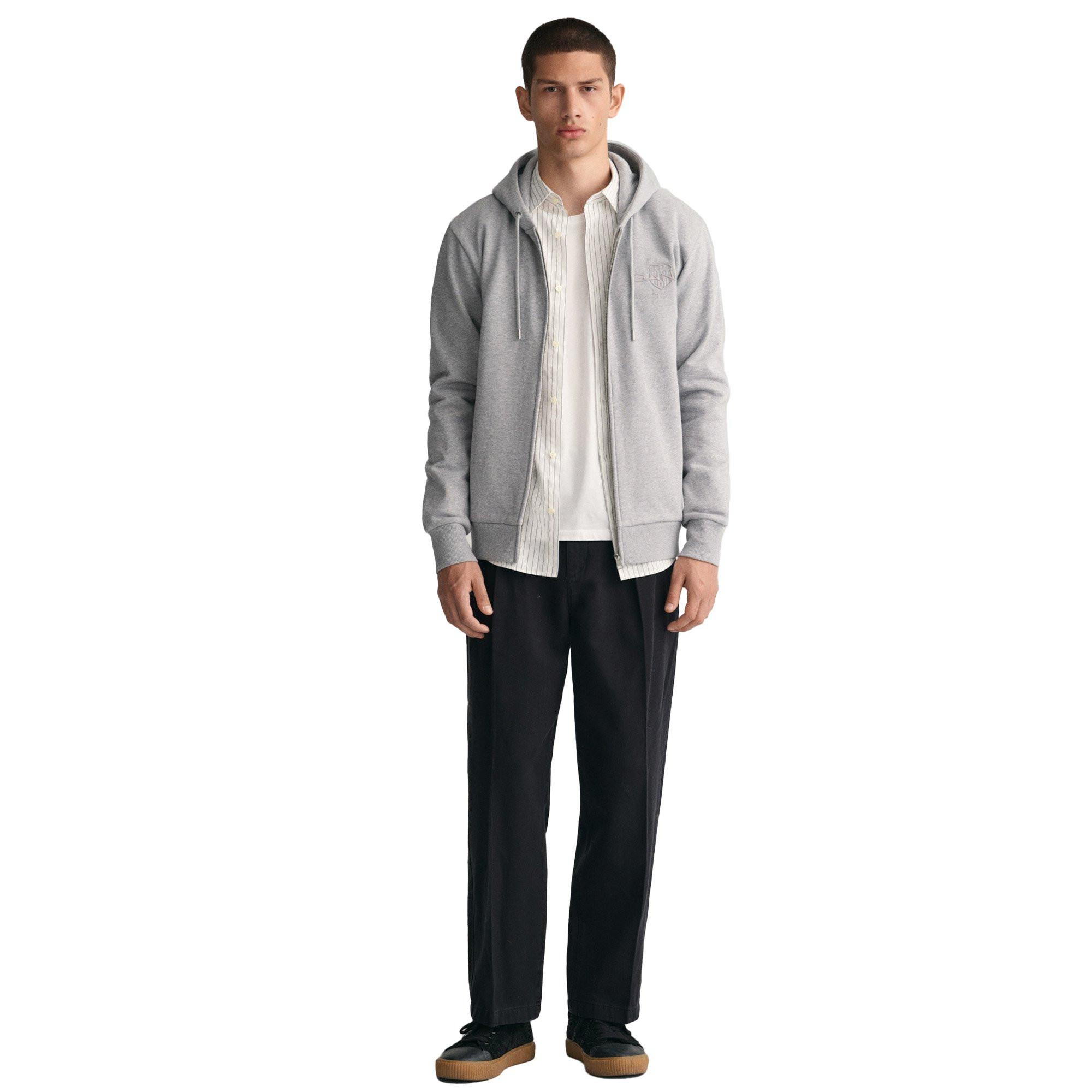 GANT Tonal Shield Full Zip Hoodie Vestibilità Regular  