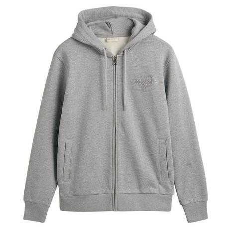 GANT Tonal Shield Full Zip Hoodie Vestibilità Regular  