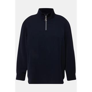 Ulla Popken Tunica Oversize Cerniera Collo Alto Maniche Lunghe  