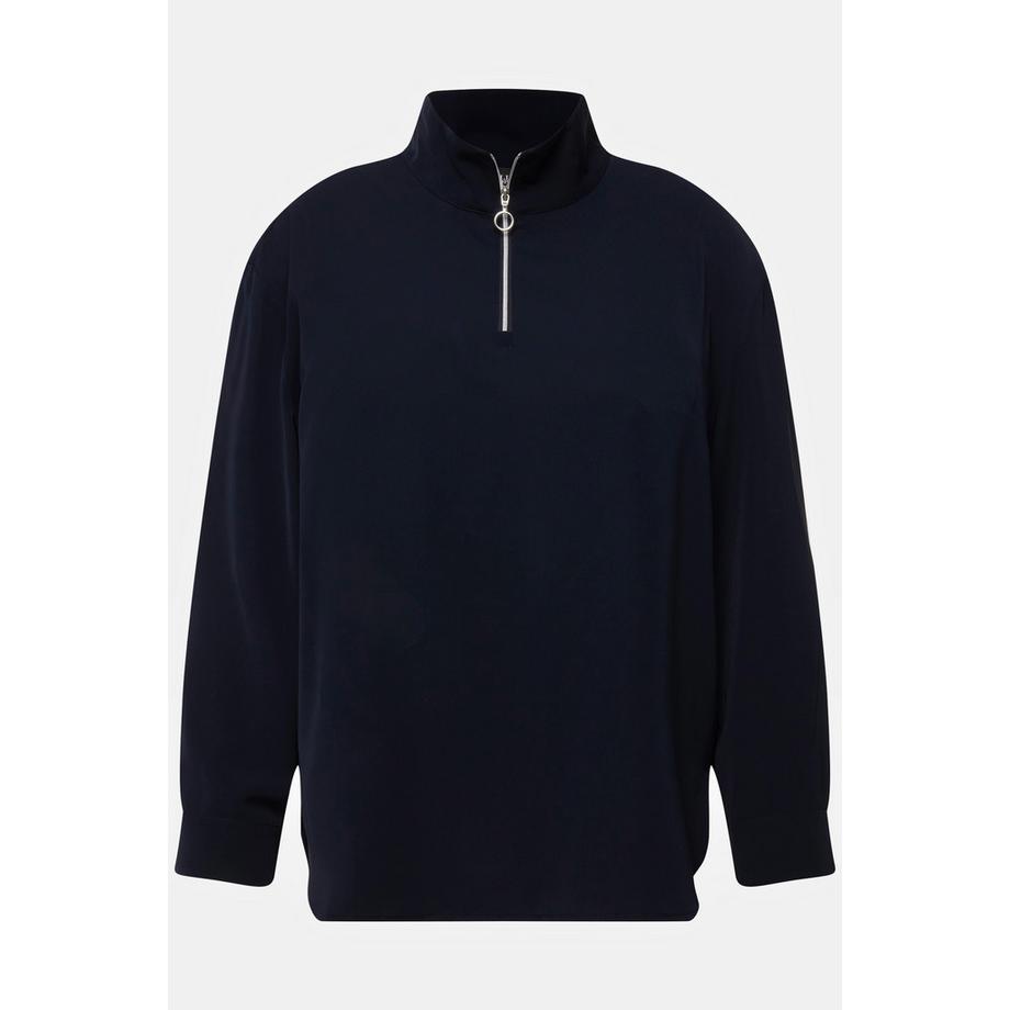 Ulla Popken Tunique Oversized Fermeture Éclair Col Montant Manches Longues  