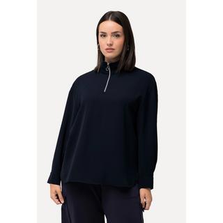 Ulla Popken  Tunica dal taglio oversize con zip, collo alto e maniche lunghe 