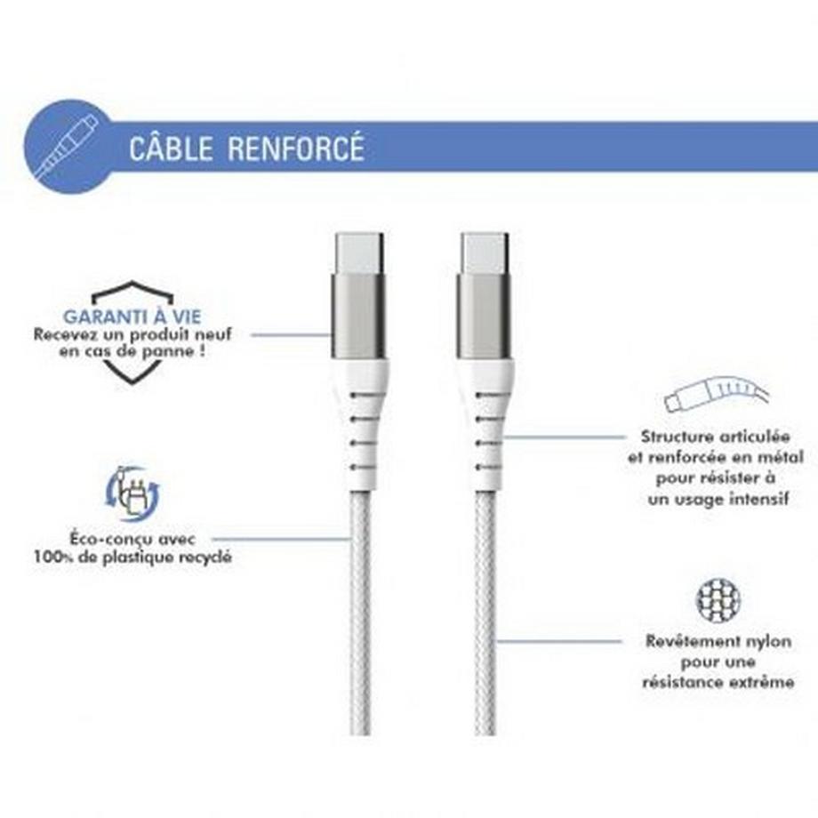 Force Power  USB-Kabel verstärkt USB-C/USB-C 3m - 3A 