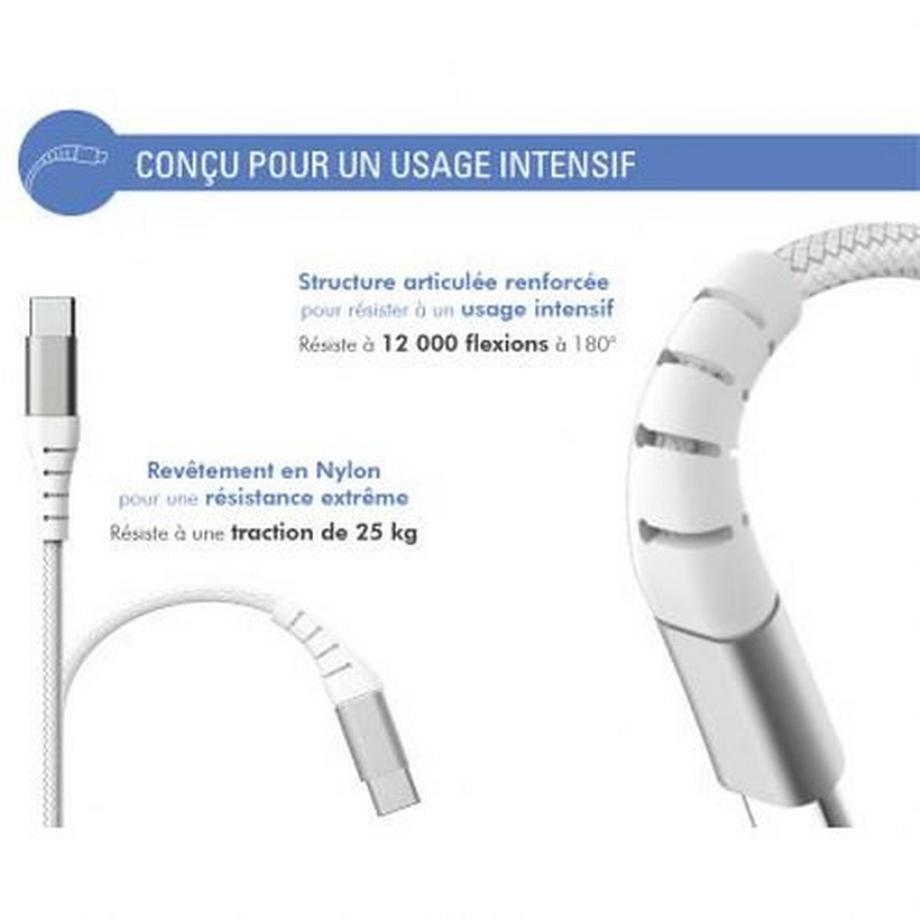 Force Power  USB-Kabel verstärkt USB-C/USB-C 3m - 3A 