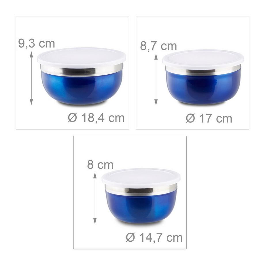 B2X  Ensemble de bols avec couvercle 3 pièces 